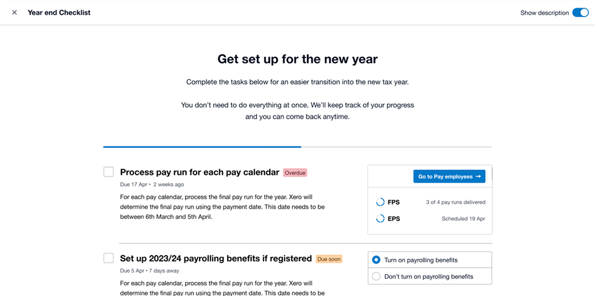 End of tax year header Checklist of items to complete the end of tax year
